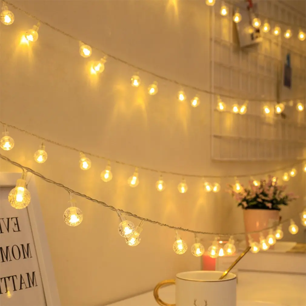 

Led String Lights Fairy Gypsophila Bubble Ball Lamp Holiday Lighting Garland Battery USB Indoor For Christmas Wedding Decoration