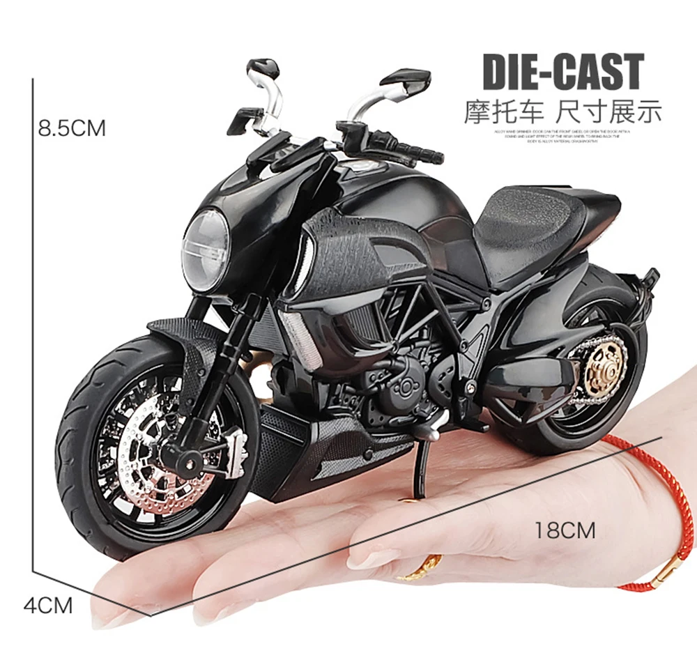 Ducati Big Devil motorcycle 1:12 scale metal Sound Light DIY assembly model toys for children collection |