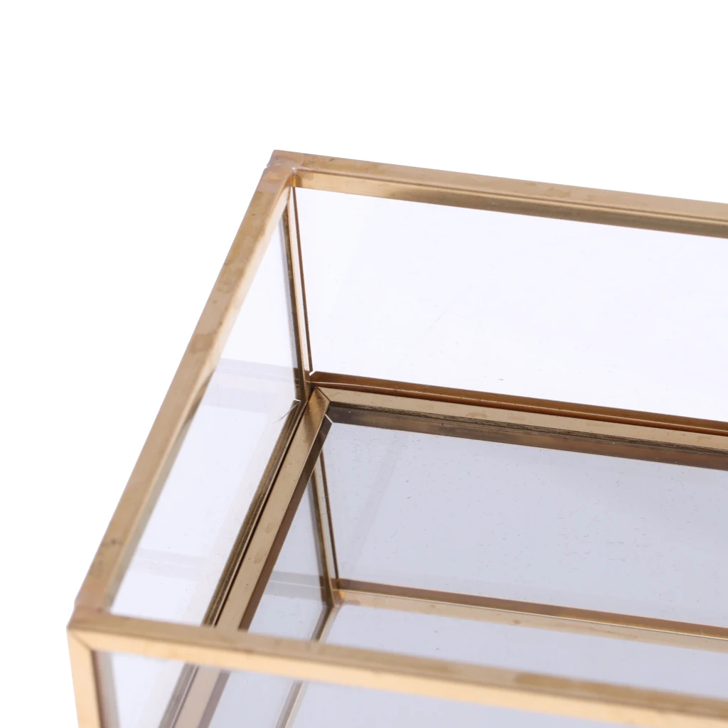 Геометрический стеклянный ювелирный поднос держатель для макияжа Органайзер