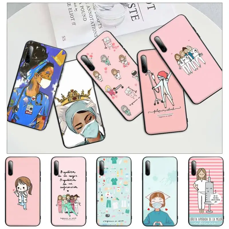 

Spain Cartoon Medicine Doctor Nurse Black Silicone Cell Phone Case For Xiaomi Mi 6 A2 8 10 Lite 9 Se 9t Pro A1 Note 10 Lite