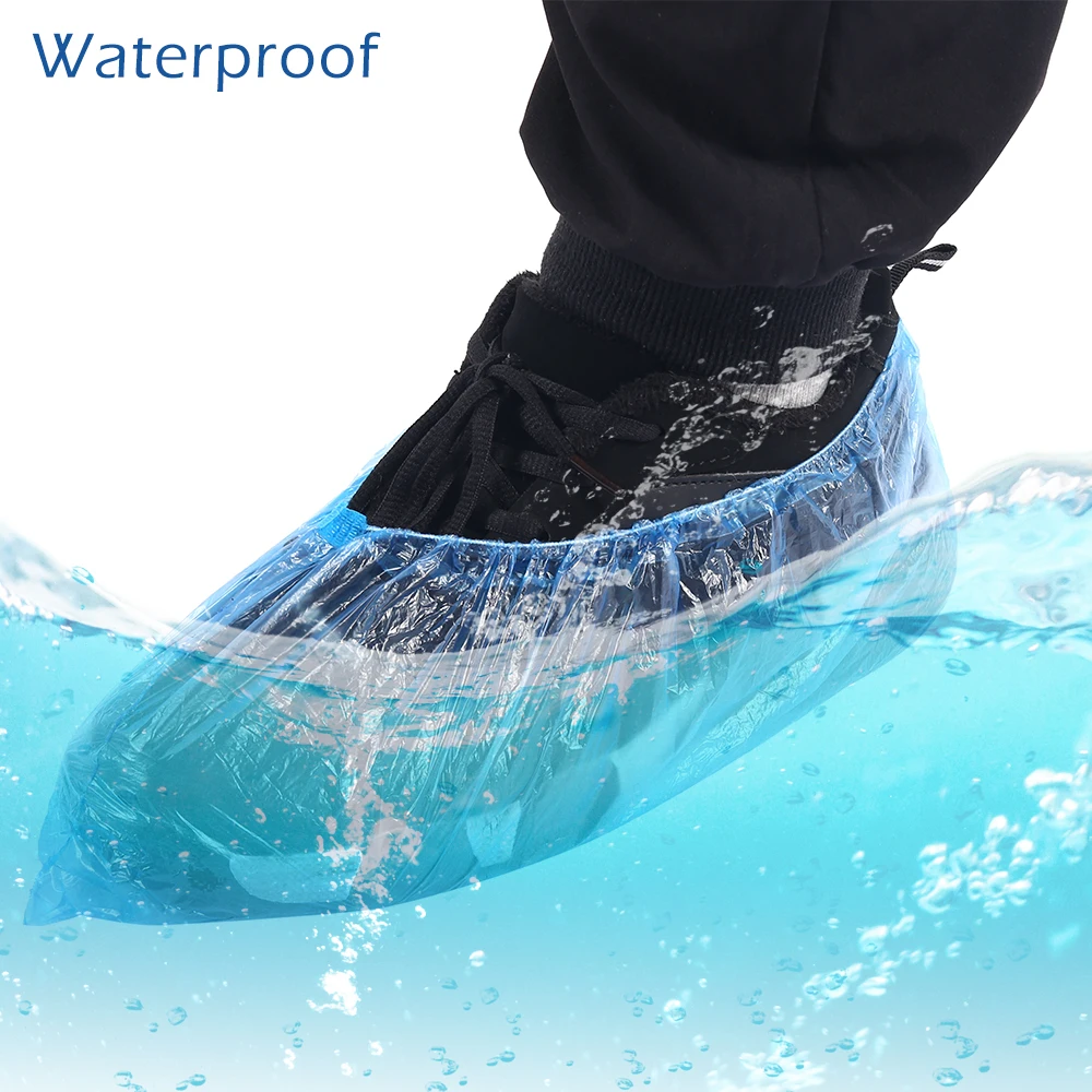 In Stock 1000pcs Shoes Cover Case Disposable Plastic Anti Droplet Dust Rain Shoe Covers Disposable Waterproof Shoe Cover Pouch