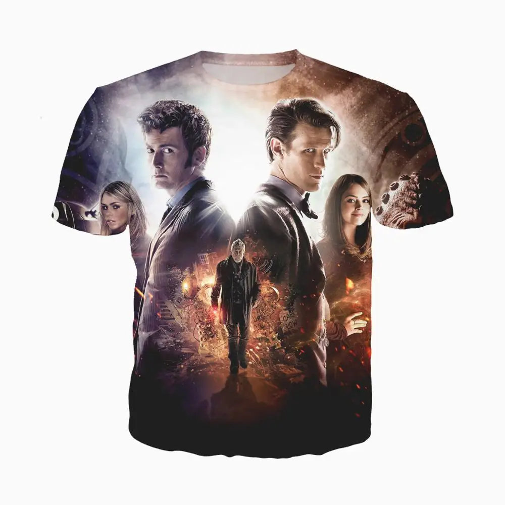 

SONSPEE Doctor Who T-shirts 3D Print Short Sleeve Round Neck T Shirt Men Women Summer Fashion Casua Gym Harajuku Tee Shirt Homme
