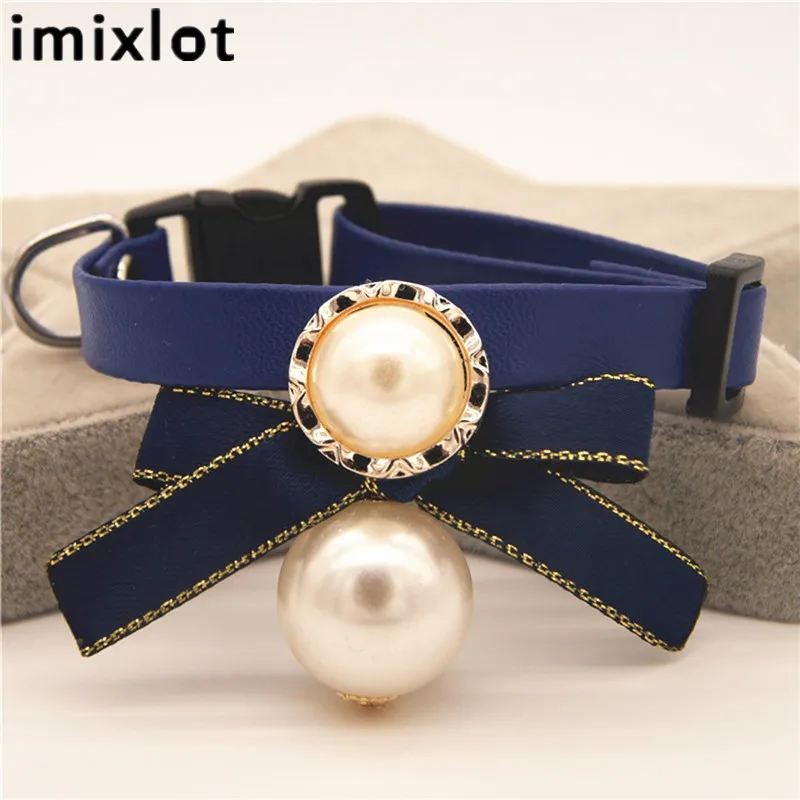 Кожаный ошейник Imixlot для домашних животных воротник с ярким большим