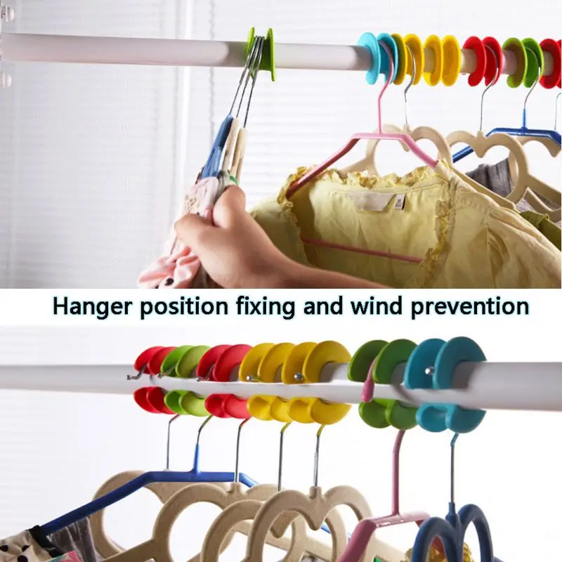

10pcs Clothes Hanger Spacers for Closet Organizer Windproof Hook Anti-Slip Rack