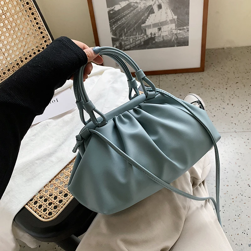 

Bag With Shoulder Handle Design Small PU Leather Crossbody Bags For Women 2021 Summer Female Elegant Shoulder Handbags