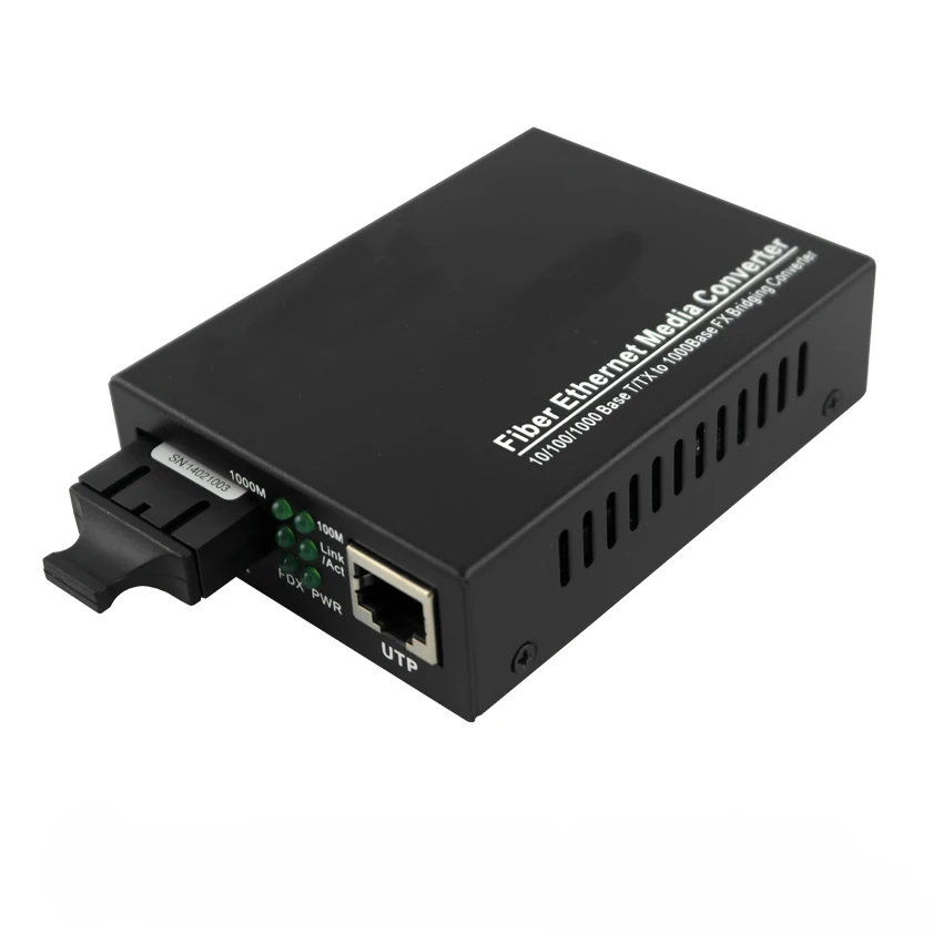 40 км 1000 м Одномодовый двухволоконный гигабитный медиаконвертер 1310nm SC/UPC