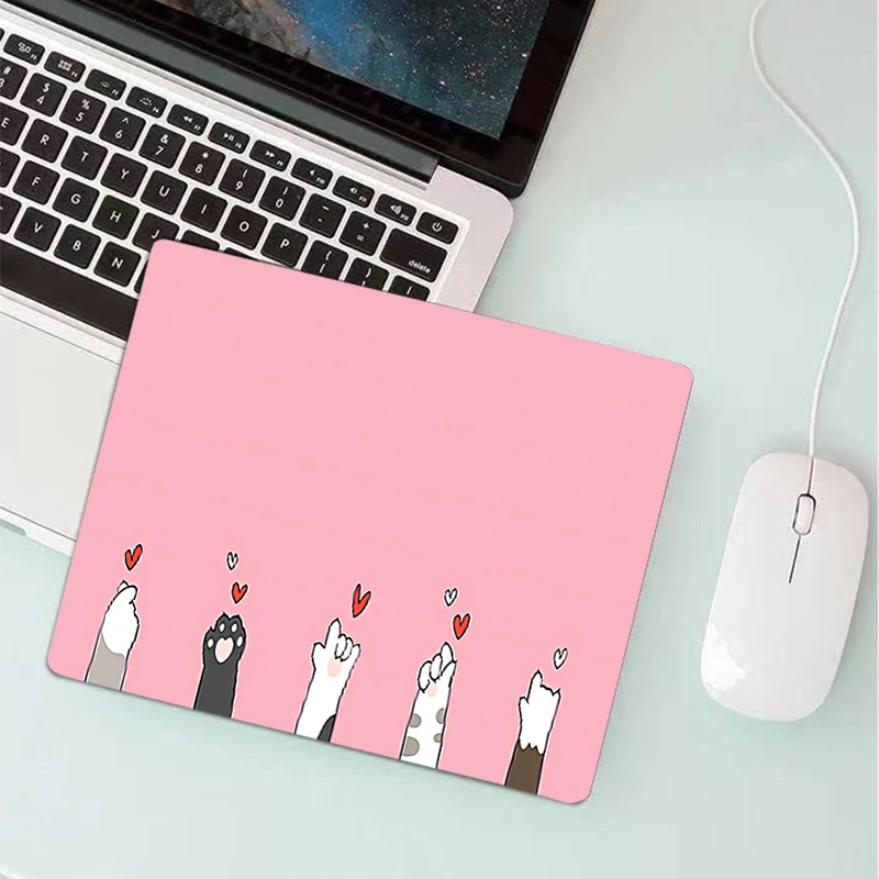 

Pink Cute Cat Paw Mousepad Gaming Accessories Small Mouse Pad Computer Table Carpet Kawaii Mouse Mat Pc Gamer Keyboard Desk Mat