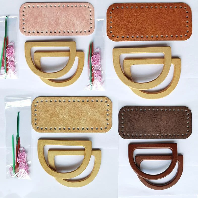 

1 Set DIY Handbag Hand Woven Bag Accessories Bag Bottom Wood Handle Delivery Matching Tools 8 X 18cm DIY Leather Bottom