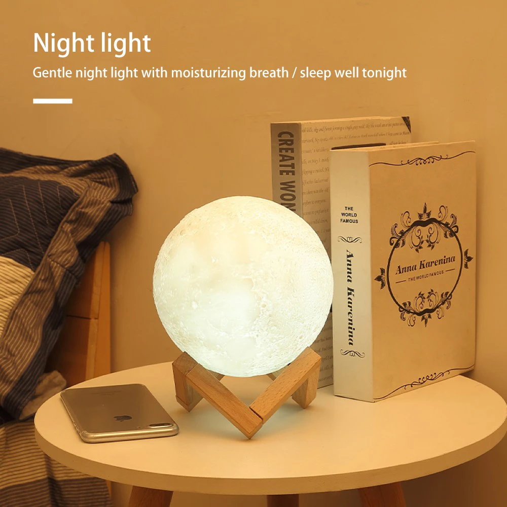 

3D LED Moon Night Light 16 Colors Moon Lamp Print Creative Star Lights With Stand Gentle Lighting Home Decoration Children Gifts