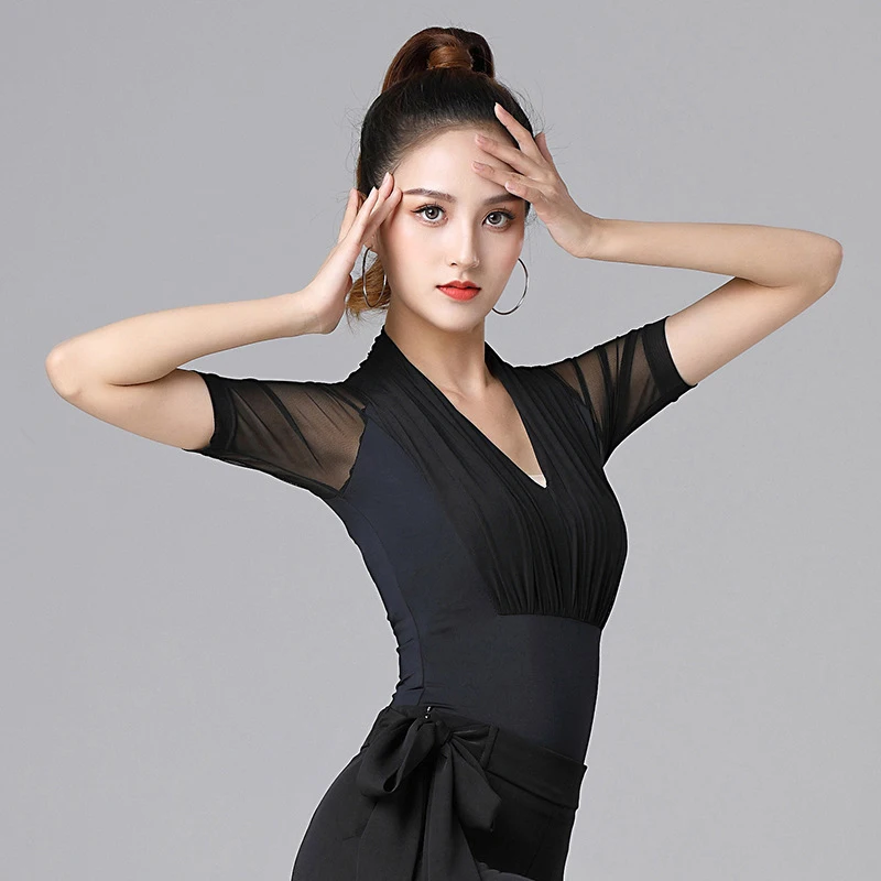 Женские костюмы для латиноамериканских танцев Новые однотонные тонкие