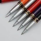 Baoer высокое качество металлическая шариковая ручка черный, Серебристый Цвет гель для нанесения покрытия шариковая ручка Роскошные бизнес письменная подписи школьные канцелярские принадлежности