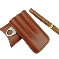 high quality 3 finger humidors portable cigar box travel humidor cigar holder waterproof box with cigar cutter mens gift