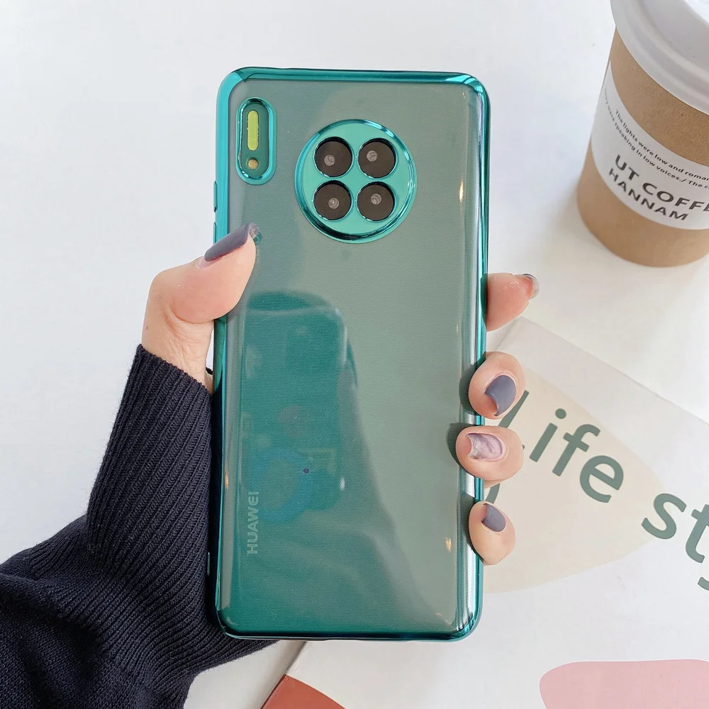 Роскошный прозрачный силиконовый чехол с покрытием для Huawei Mate 30 P30 P40 Pro Plus Lite Honor 20