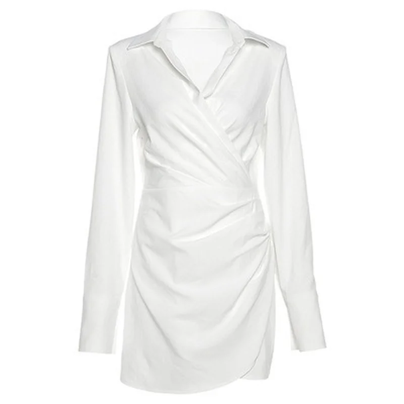 WeiYao элегантные сексуальные платья с рюшами женские осенние длинным рукавом и