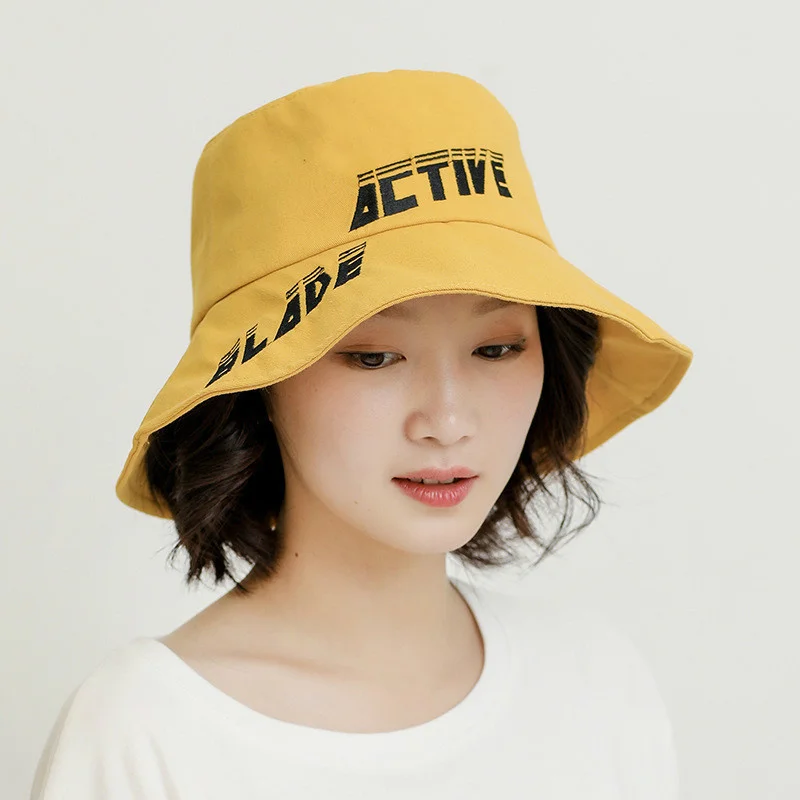 

Cotton Letter Bucket Hat Fisherman Hat Outdoor Travel Hat Sun Cap Hats For Men And Women