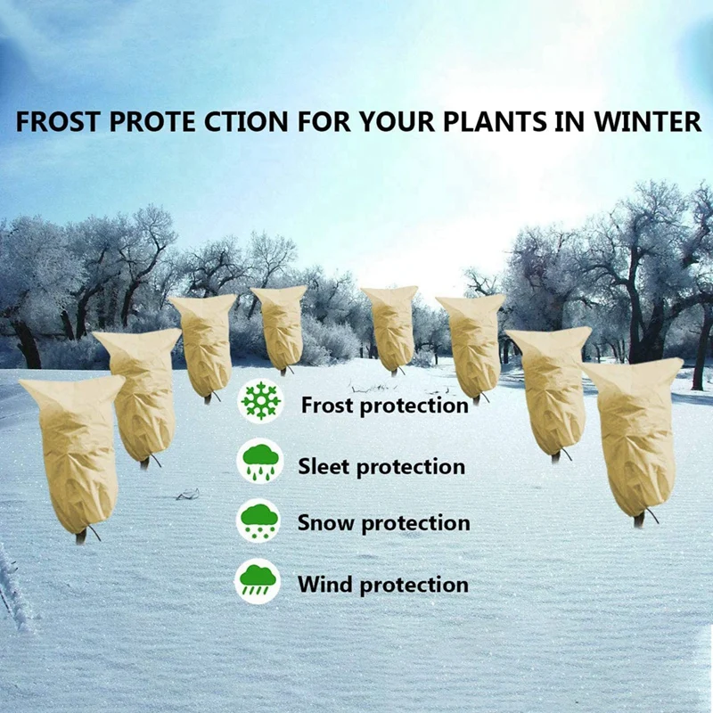 4 Pcs Winter Plant Protection Cover 100X80cm Wintering for Plants Veil Tree | Дом и сад