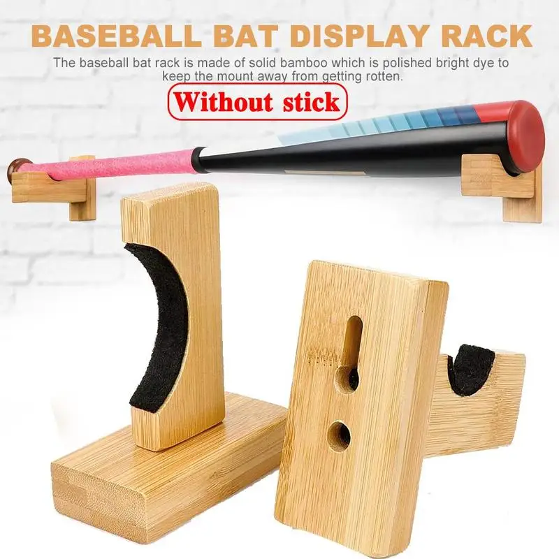 

Baseball Bat Display Wall Mount,bat Holders For Wall and Liner Baseball Base Screws Wall with Felt Display Mount Bat X0A3