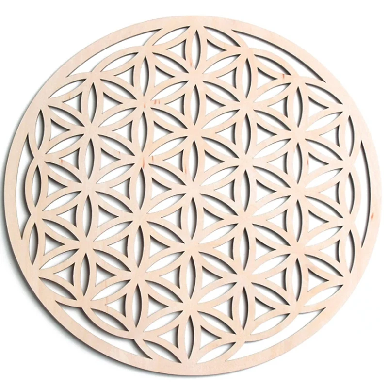 

10Pcs Flower Of Life Cut Beermat Place Mat Wood Coasters Insulation Coaster Home Decbeidianoration