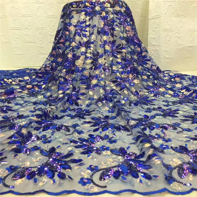 Последние Африканские кружева синие блестки Африка нигерийские Свадебные новый