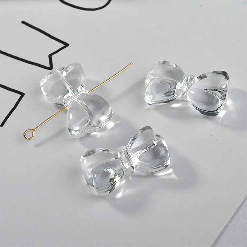 50 шт./лот серьги подвески в виде бабочки/банта/сердца из смолы/из акриловых бусин