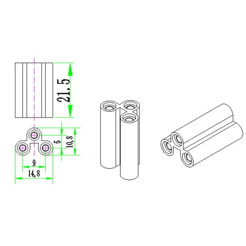 3-контактный разъем жесткий соединительный блок используется в T4 T5 T8