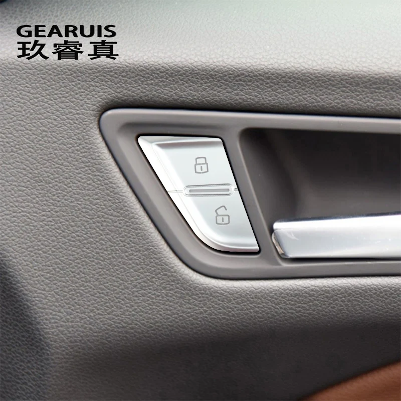 

Car styling Door Lock Switch Cental Locking Button Cover Handle Key Sticker Trim for Audi A4 B8 S4 A5 S5 Q5 Interior Accessories