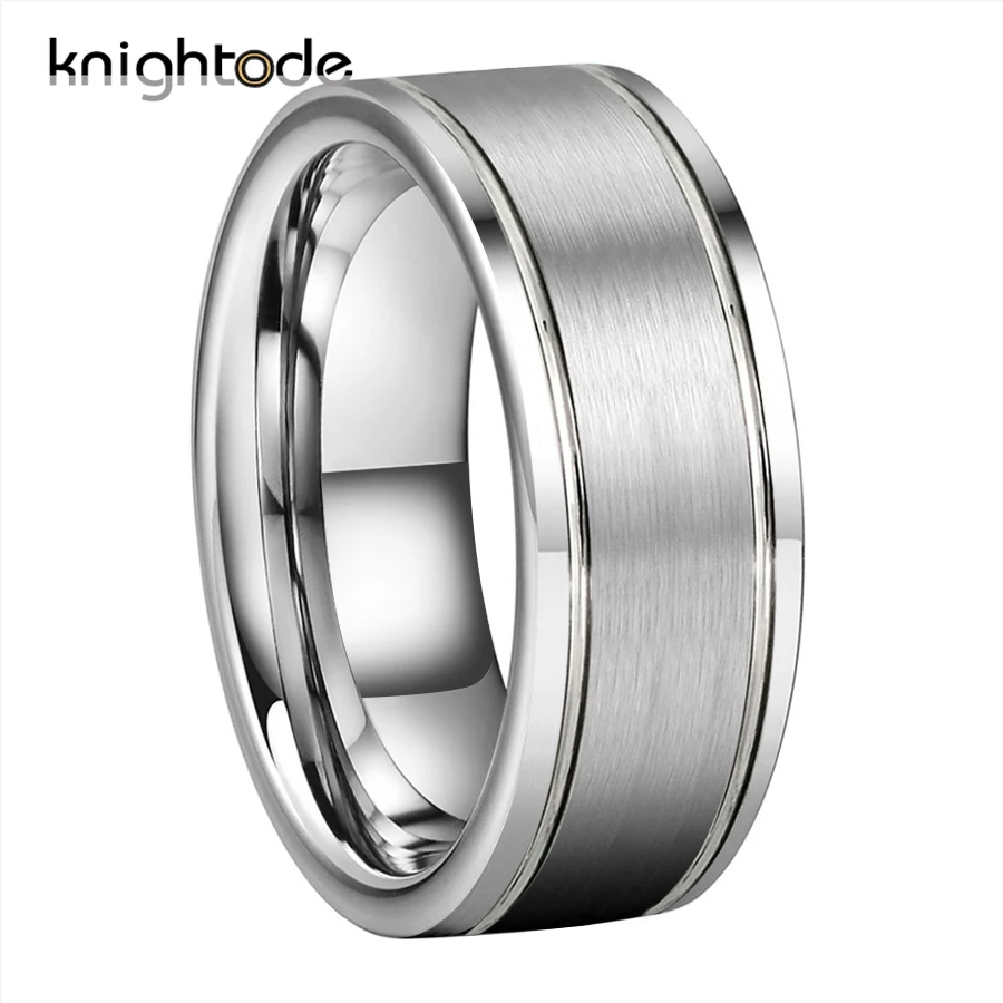 Кольца из карбида вольфрама с двойным пазом 6 мм 8 мм|Обручальные кольца| |
