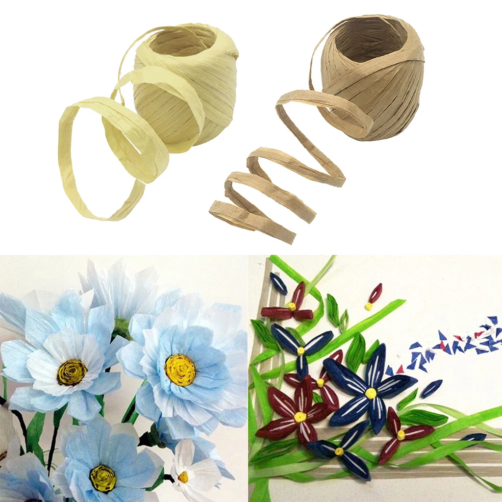 Упаковка из 2 бумажных лент рафия для свадебной вечеринки упаковочная коробка