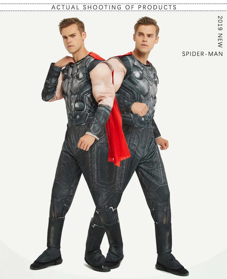 Super Hero Kids Adults Muscle Thor Cosplay Costumes Clothes With Harmmer Avengers Child Stormbreaker Halloween Costumes