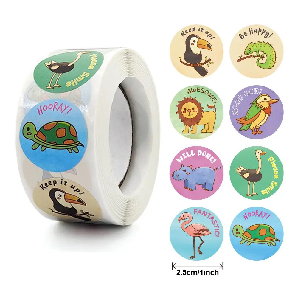 

500pcs Animal Cartoon Teacher Reward Motivational Stickers for Children/ kids Teacher Encouragement Classroom, Potty Training