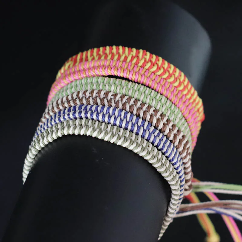 Плетеный веревочный браслет в богемном стиле для мужчин и женщин регулируемый из