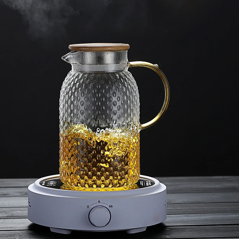 

Стеклянный чайник для холодной воды 1-л, большой объем, зернистость риса, чайник с подогревом, холодный белый чайник, быстрая доставка