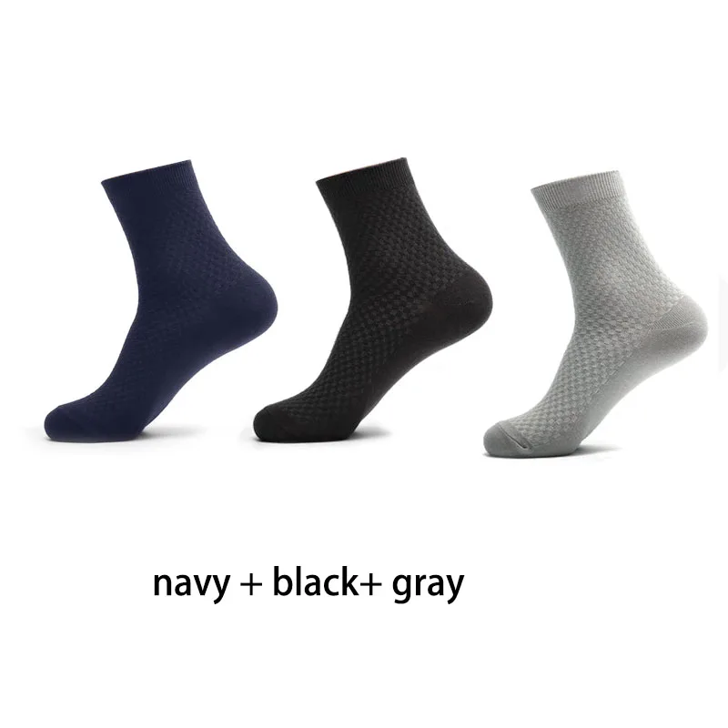 navy black gray 5 пар/лот, хлопковые мужские носки, синие высокие носки, носки-башмачки с якорем и звездой, мягкие забавные носки, повседневные носки, мужские Чулочные изделия - Цвет: navy black gray