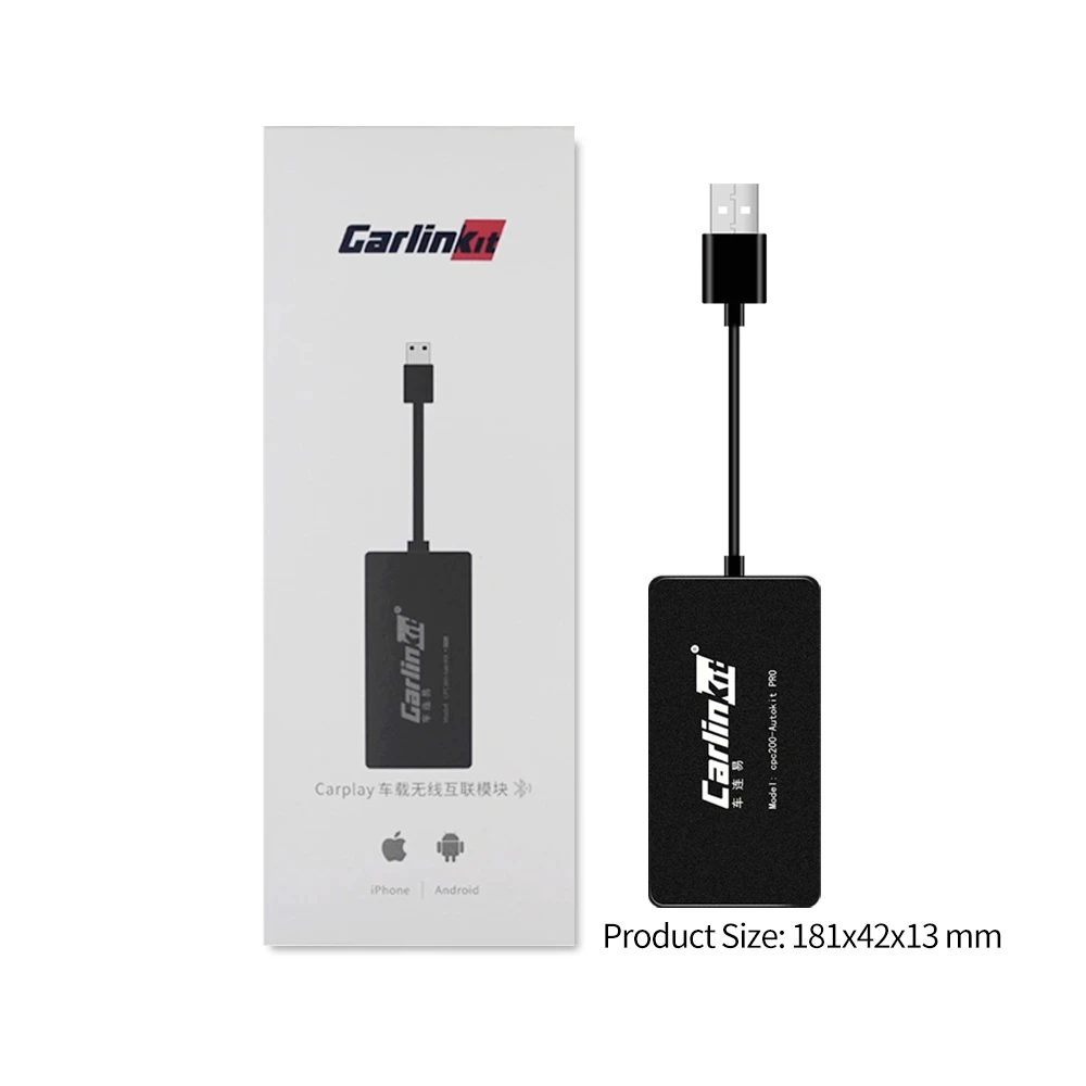 

Carlinkit USB CarPlay Dongle/Android Auto for Android Car Android Multimedia Player iPhone Android phone Wireless Autokit Black