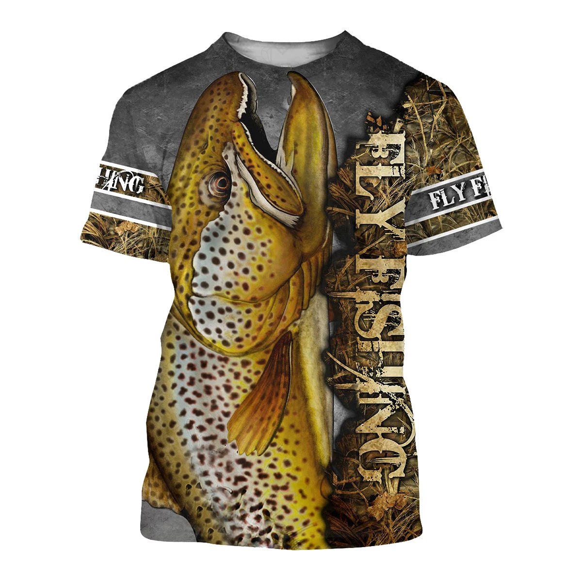 

Fishing men's oversized T-shirt 2021 new fashion trend Harajuku men's clothing fish digital printing 3D casual short-sleeved