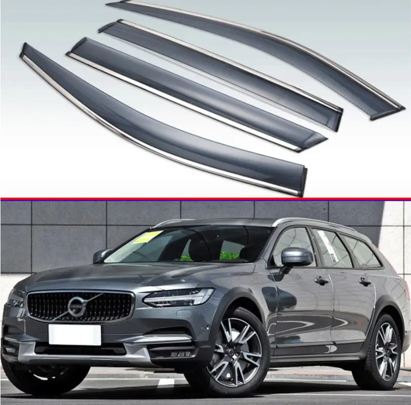 

4 шт., пластиковый Наружный козырек для Volvo V90 T5 T6 AWD 2017 2018 2019