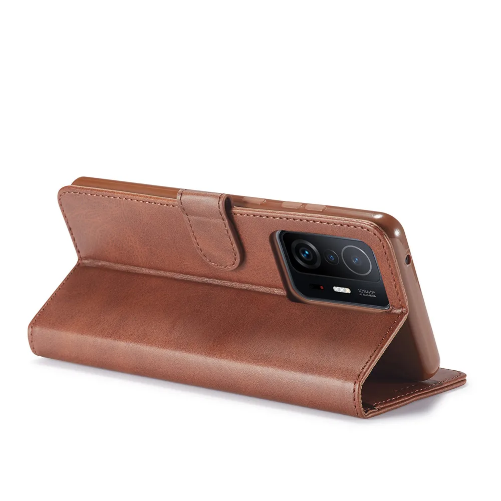 Чехол для Xiaomi 11T Pro кожаный кошелек + силиконовый чехол-книжка Mi чехол телефона MI
