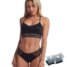 Ropa interior fisiológica de encaje europeo y americano, pantalones sanitarios antibacterianos a prueba de fugas, antes y después de la menstruación (2)