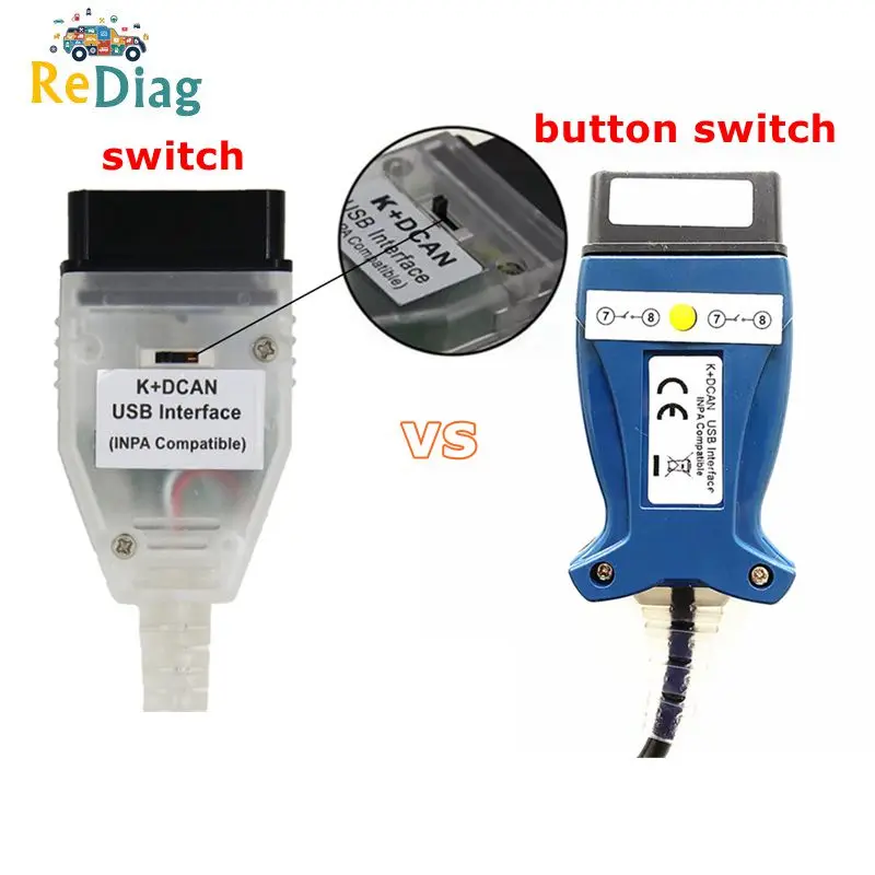 INPA K + CAN с переключателем FTDI FT232RQ/RL для BMW DCAN USB кабель 20 контактным разъемом