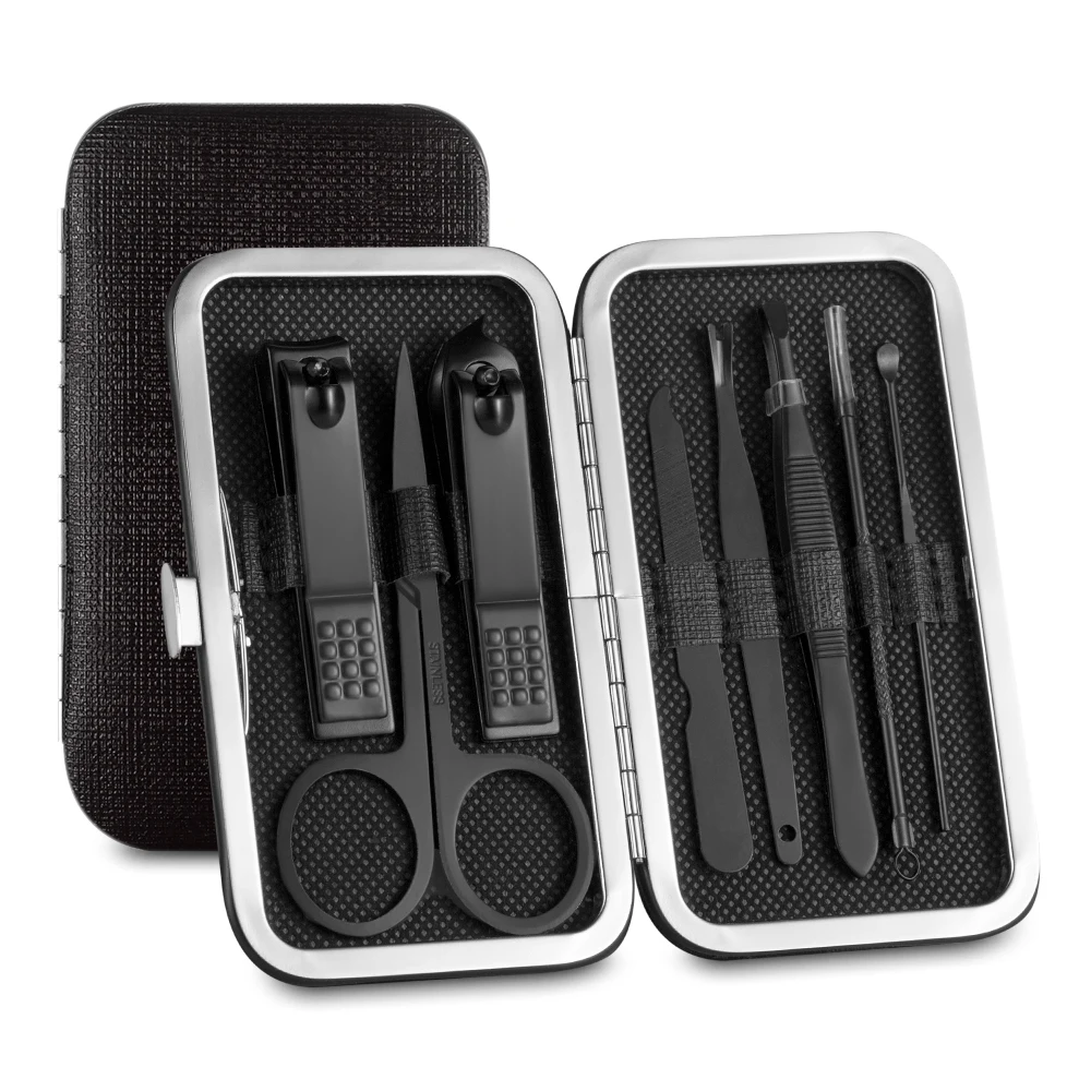 

Nail Clippers Stainless Manicure Tools Nail File Cutter Tweezers Acne Needle With Portable Travel Case Sets Nail Cutter Makeup
