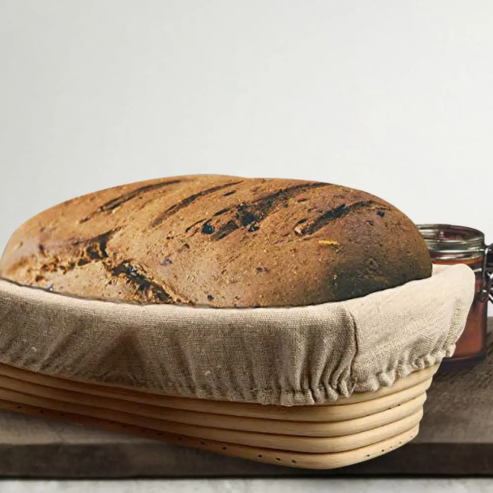 Овальная корзина для хлеба из гидроизоляции 3 размера индонезийского ротанга