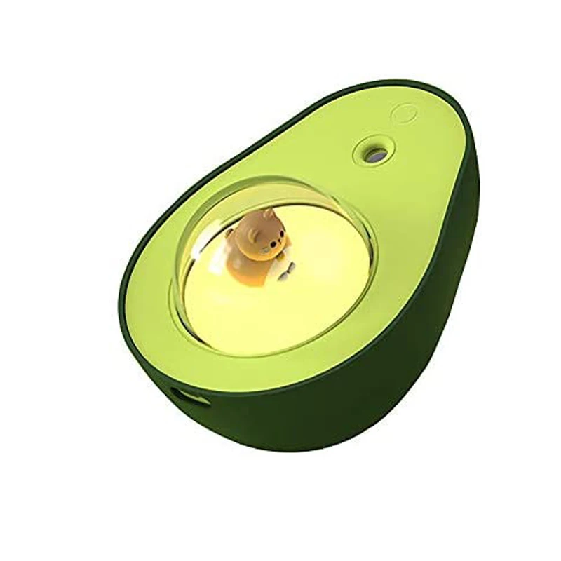 

1200mAh Battery Humidifier Ultrasonic Atmized Fog Mist Moister Humidification Cute Sleep Night Light Avocado Cold Air Humidifier