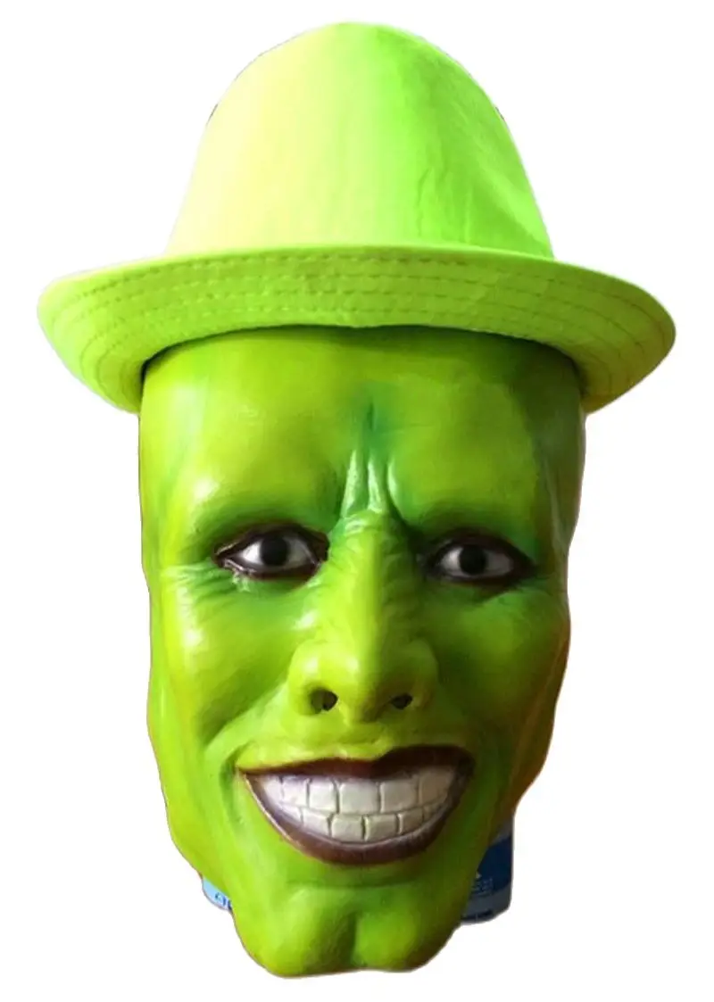 Новый латексный Джим Керри Косплэй зеленая маска взрослый костюм нарядное