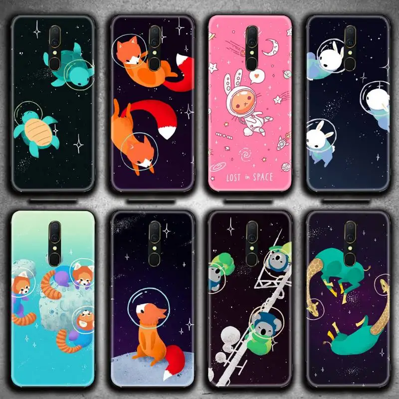 

Cute Space Fox Cartoon animal Phone Case For Oppo A5 A9 2020 Reno2 z Renoace 3pro A73S A71 F11