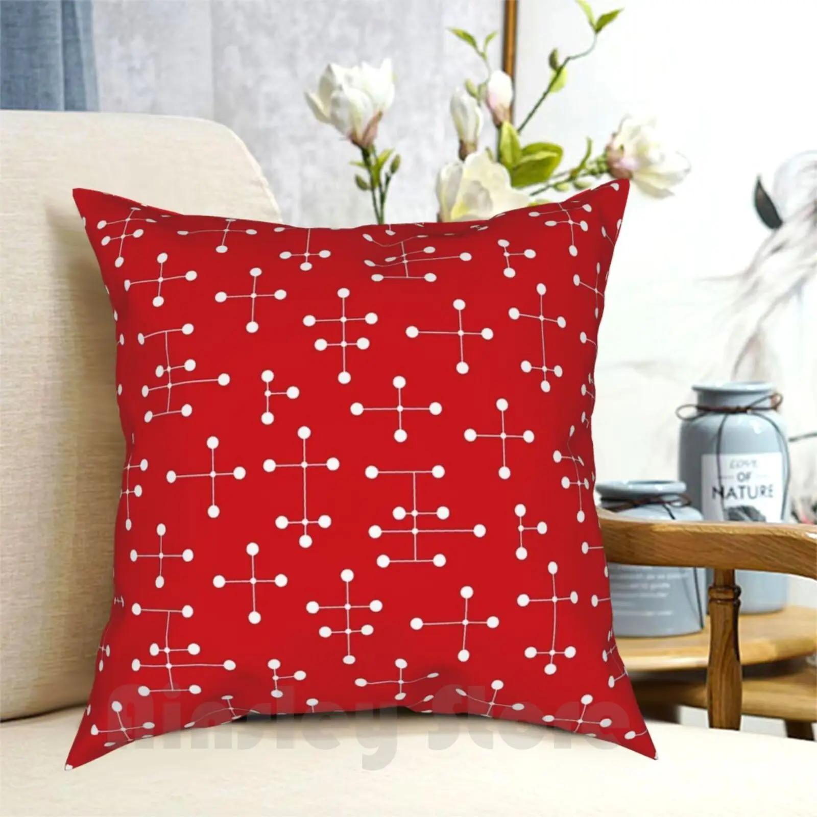 

Midcentury Modern Dots 29 Pillow Case Printed Home Soft Throw Pillow 1950S 1960S 50S 60S Atomic Atomic Inspired Atomic