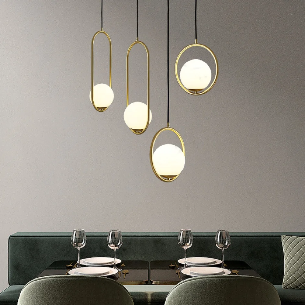 

LED Dragon Ball Pendant light Ring and Oval Hanging lamp Drop light for Dining room, living room, bedroom, bedside G9 Bulbs 7W