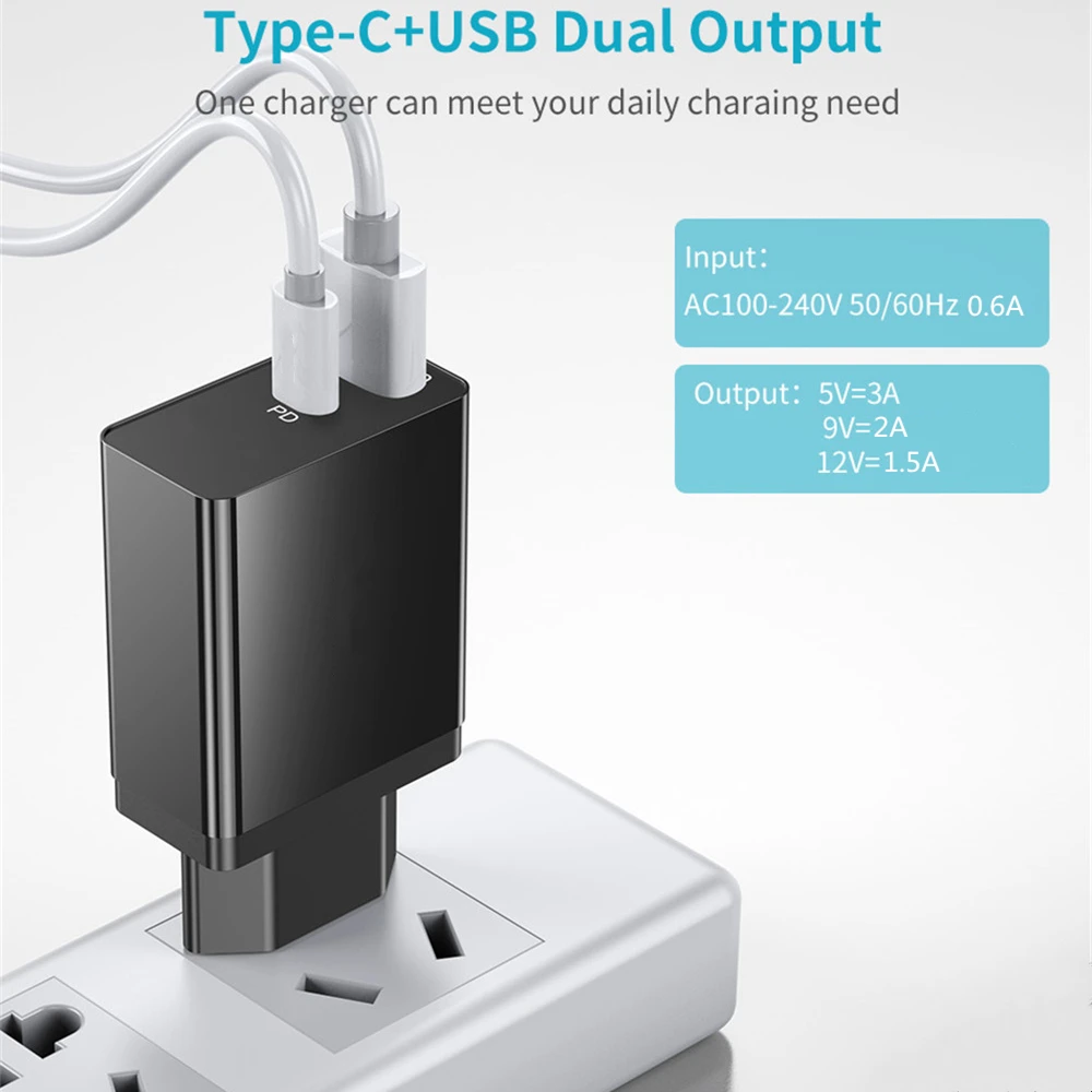 Сетевое зарядное устройство USB Type-C 18 Вт для Apple iPhone 13 12 11 Pro XR XS Max 8 Plus Samsung Huawei Xiaomi |