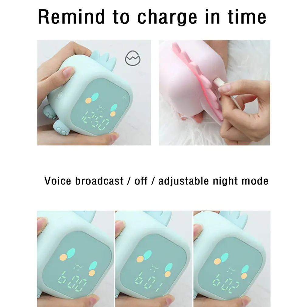 Electronic clock LED Cartoon alarm with voice control digital Living room decoration Home modern | Дом и сад