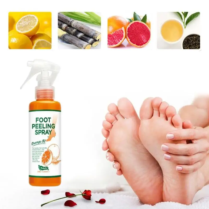 

Cosmetics peeling foot spray orange natural essence pedicure dead hands skin exfoliating mask whiten baby foot care tool