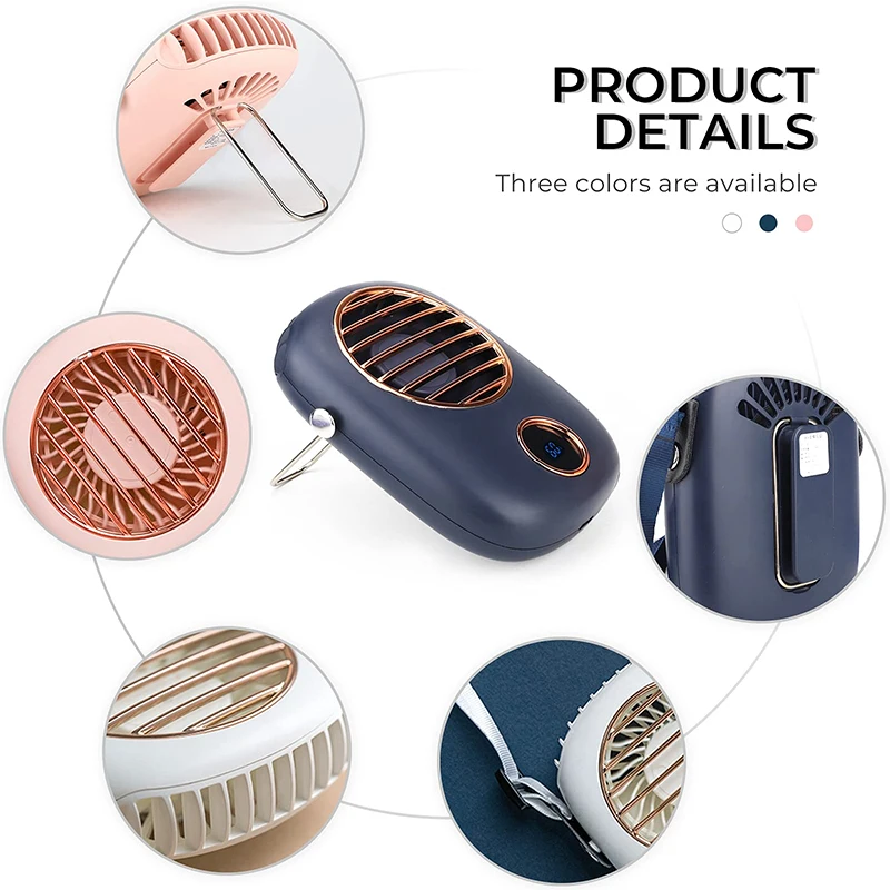 

Neck Fan Portable Electric Fans Air Cooler Cooling Mini USB Rechargeable Handheld Outdoor Mute Hand Neckband Pocket Ventilador